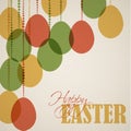 Vector retro Paper easter egg card / poster