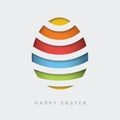 Vector retro Paper easter egg card / poster