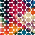 Vector retro pattern of geometric shapes. Colorful mosaic banner