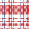 Retro Red White Blue Iconic Old Hong Kong Checker Seamless Pattern for Products or Textile Prints