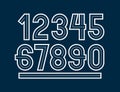 Vector retro regular numbers collection for use in logo design Royalty Free Stock Photo