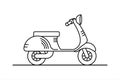 Vector retro scooter; vintage stylish moped; scooter for delivery; isolated on a white background; Royalty Free Stock Photo