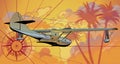 Vector retro seaplane