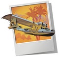 Vector retro seaplane