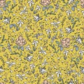 Vector retro small flower illustration motif seamless repeat pattern Royalty Free Stock Photo