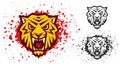 Vector retro sport logo with head of a tiger