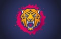 Vector retro sport logo with head of a tiger