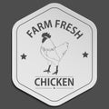 Vector retro styled badge with chicken symbol. Organic food badge
