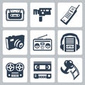 Vector retro technology icons set #2