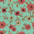 Retro Vintage Abstract Floral Seamless Surface Pattern for Products or Wrapping Paper Prints