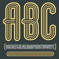 Vector retro vintage capital English alphabet letters, abc collection. Funky tall font, typescript can be used in art creation. Royalty Free Stock Photo