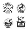 Vector retro vintage hunting labels, emblems, logos, badges