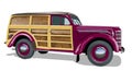 Vector retro woody wagon Royalty Free Stock Photo