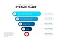 Vector Reverse Infographic Pyramid funnel five stripes chart diagram template