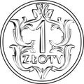 reverse Polish Money one zloty coin 1920