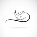 Vector of rhinoceros head design on a white background. Wild Animals. Rhino logo or icon. Easy editable layered vector