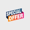 Special offer vector ribbon design template. Banner sale tag. Market special offer discount label Royalty Free Stock Photo