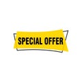 Special offer vector ribbon design template. Banner sale tag. Market special offer discount label Royalty Free Stock Photo