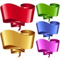 Vector ribbon frames set. Banners in the shape of speech bubble Royalty Free Stock Photo