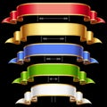 Vector Ribbons set isolated on black background