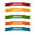 Vector ribons set, on background Royalty Free Stock Photo