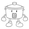 Vector of rice cooker cartoon