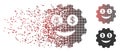 Damaged Pixel Halftone Rich Smiley Gear Icon