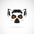 Vector of ring-tailed lemur head design on white background.