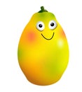 Vector ripe mango fruit cartoon character Royalty Free Stock Photo