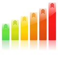 Vector Rising Bar Graph Royalty Free Stock Photo