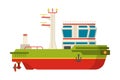 Vector riverboat in flat style Royalty Free Stock Photo