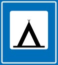 Vector Road Blue Camping Sign.