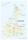 Vector road map of Block Island, Rhode Island, United States