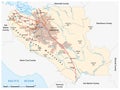 Vector road map of California Santa Clara County, United States