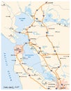 Vector road map of Californias San Francisco Bay Area