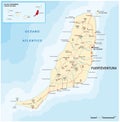 Vector road map of Canary Island Fuerteventura