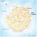 Vector road map of Canary Island Gran Canaria