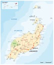 Vector road map of Canary Island Lanzarote