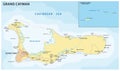 Vector road map of the Caribbean island of Grand Cayman