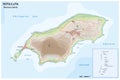 Vector road map of the island of Rota, Mariana Islands, United States