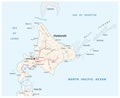 Vector road map of japanese island hokkaido