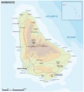 Vector road map of the Lesser Antilles island of Barbados