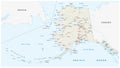 Vector road map of the North American state of Alaska, United States of America Royalty Free Stock Photo