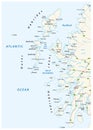 Vector road map of scottish archipelago hebrides at the north west coast of scotland