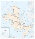 Vector road map of the Scottish Isle of Skye