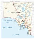 Vector road map of the state South Australia