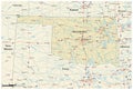 Vector road map of the US state of Oklahoma