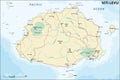 Vector road map of Viti Levu, Republic of Fiji