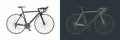 Vector Roadbike - Bicycle Technical Illustration line art Royalty Free Stock Photo