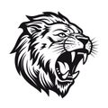 Vector roaring lion head mascot, face for logo, emblem, labels template t-shirt design element